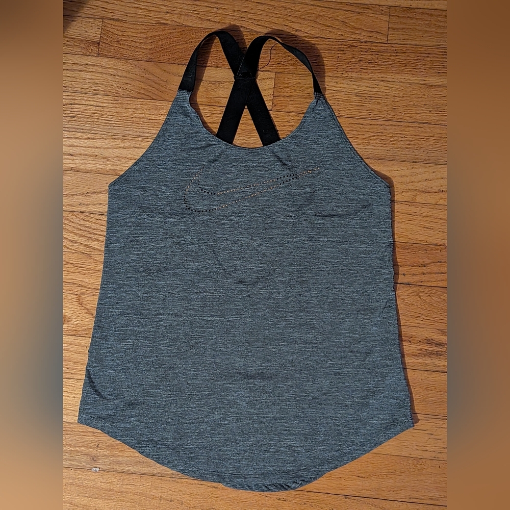 H24 Nike Women's Black and Gray Tank Top
